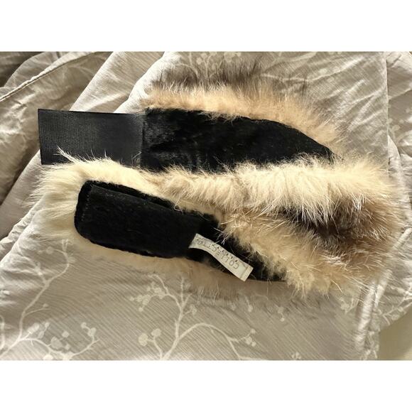 Vintage 80’s Genuine Fur Scarf Neck Warmer Collar Cream Tan Bloomingdale’s - Picture 6 of 6